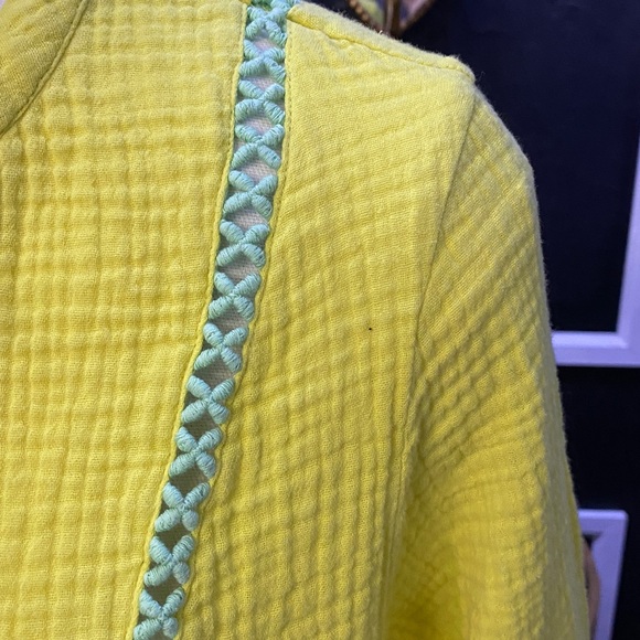 Scoop Boho Embroidered Chartreuse Yellow Dress - Picture 12 of 15